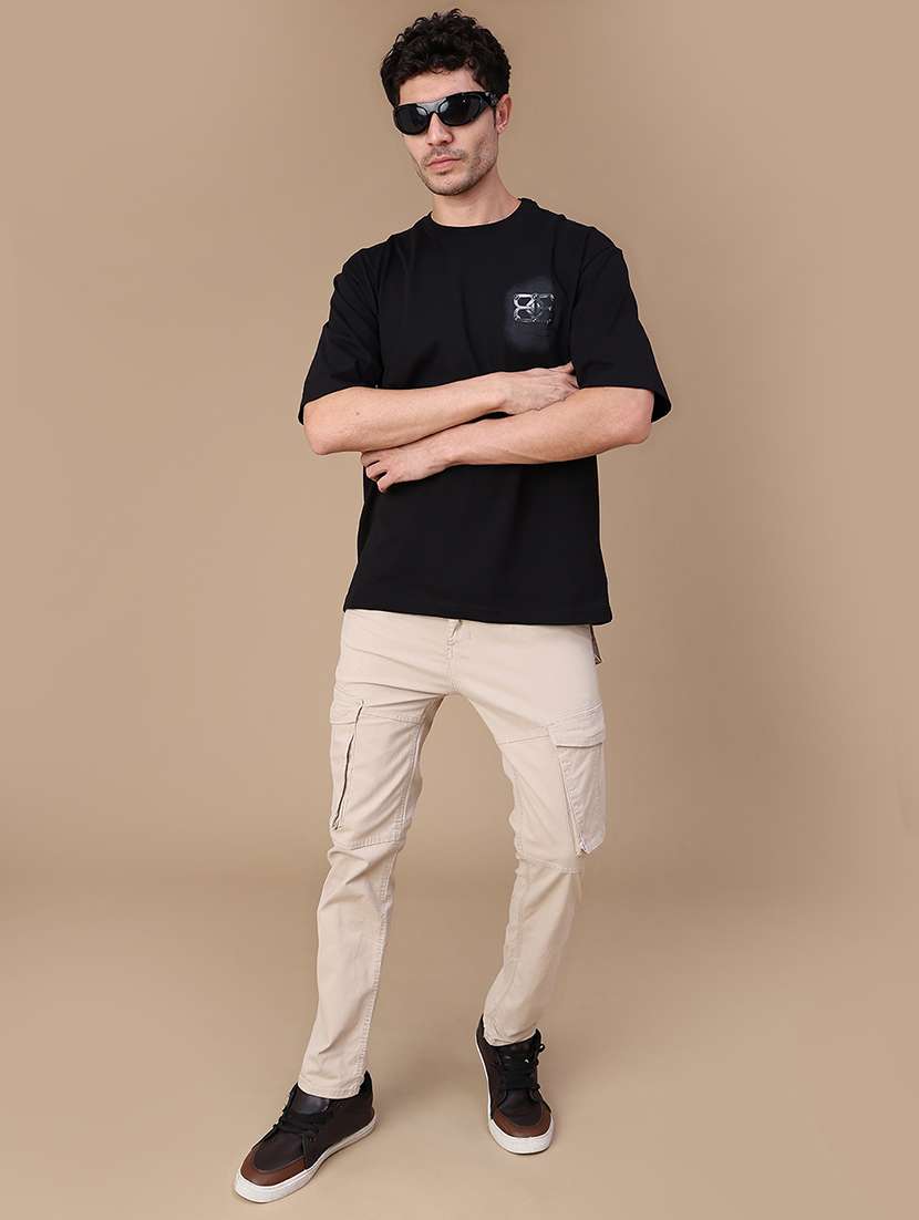 Men Solid Mid Rise Regular Fit Cargo - 22686107 -  Standard Image - 5