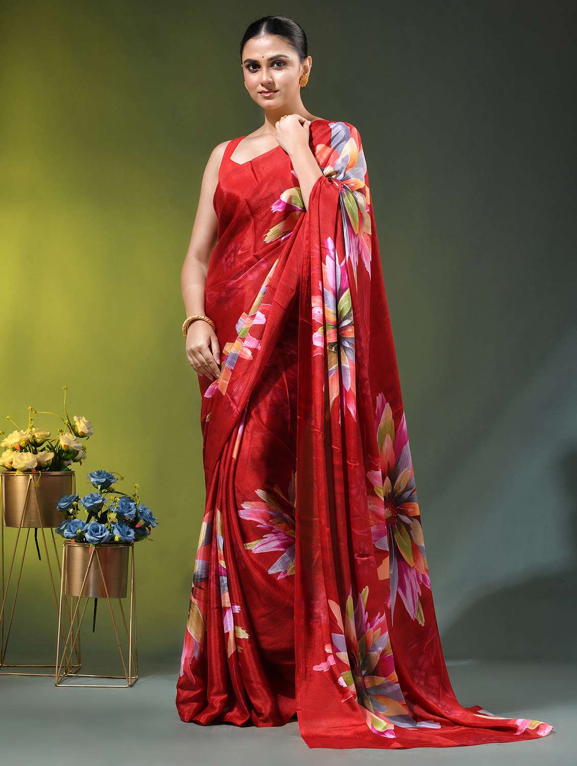 women printed casual wear saree