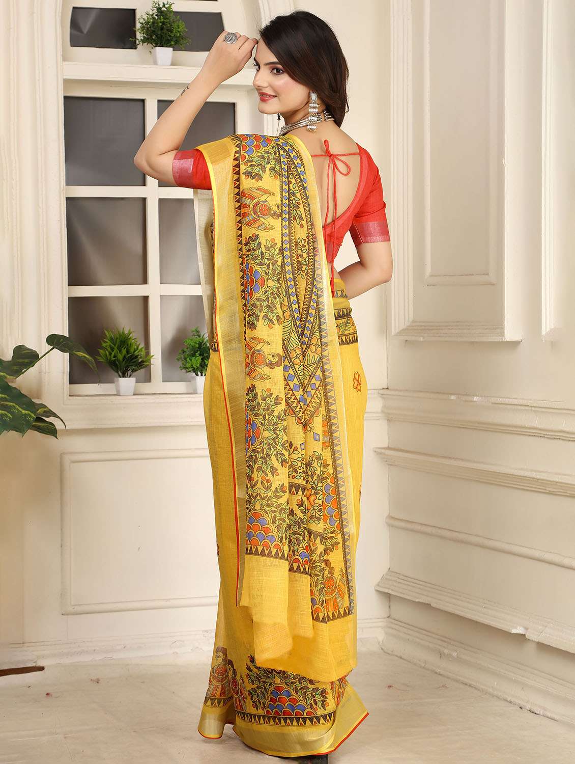 Women Printed Casual Wear Saree With Blouse - 22686775 -  Standard Image - 3