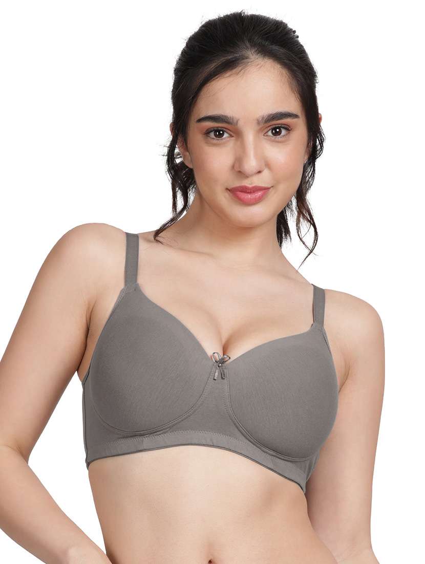 women solid three fourth coverage t-shirt bra