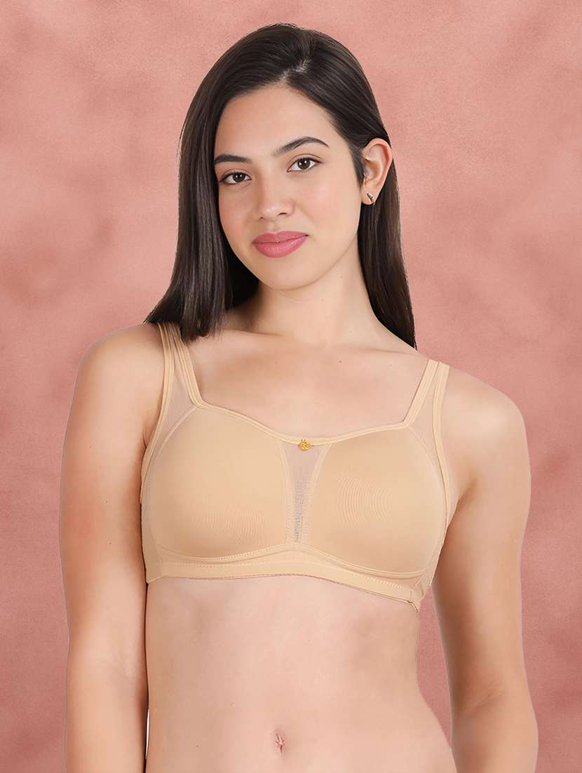 women solid full coverage t-shirt bra