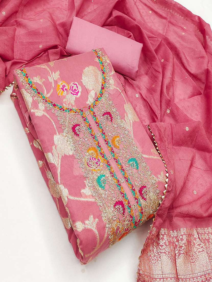 women self design unstitched suit set
