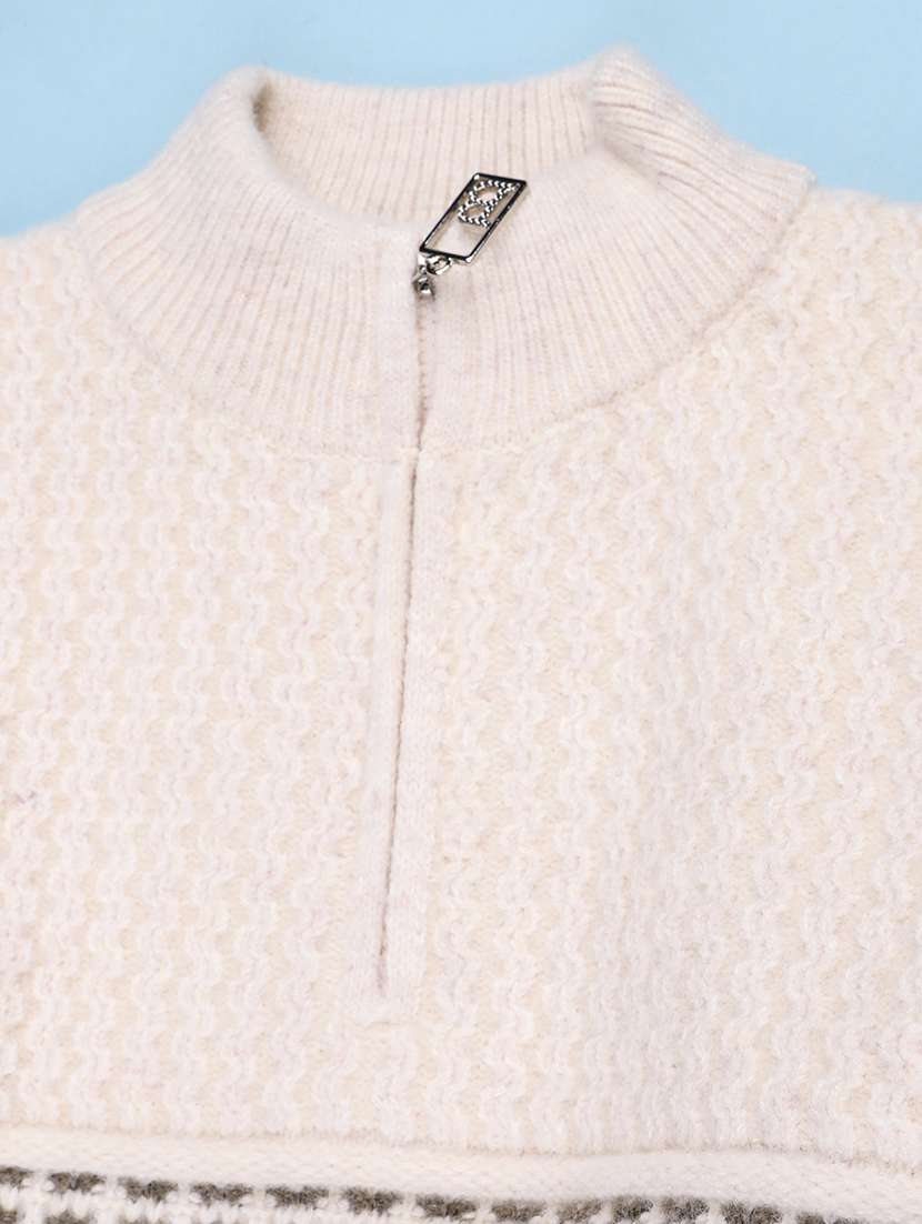 Boys Self Design Long Sleeves Regular Sweater - 22687234 -  Standard Image - 3