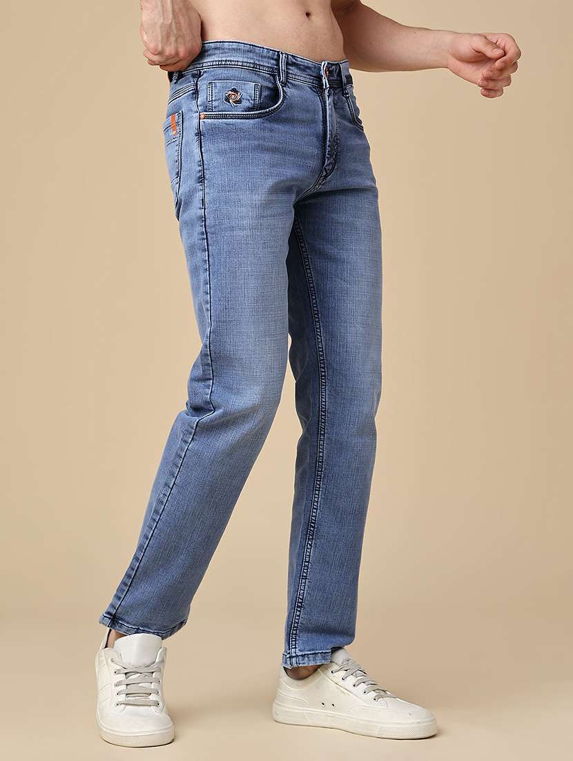 Men Washed Mid Rise Full Length Straight Jeans - 22687305 -  Standard Image - 3