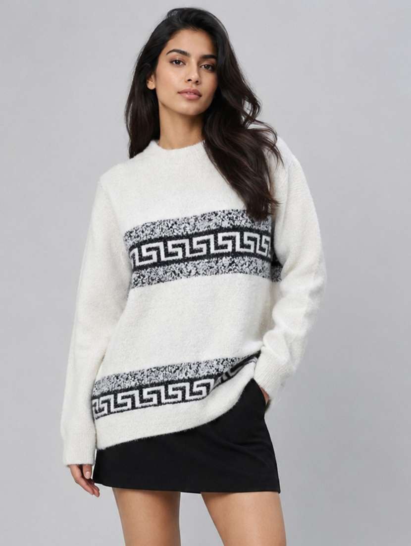 women self design long sleeve pullover