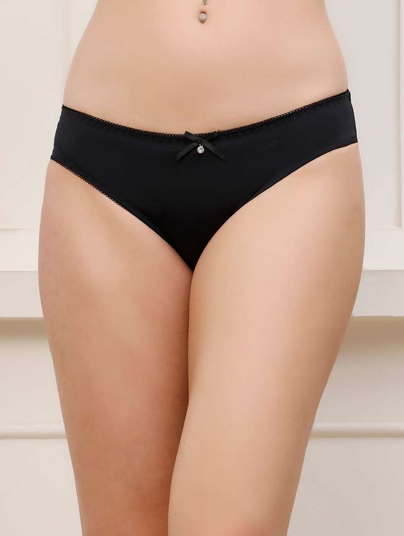 women solid mid rise bikini panty