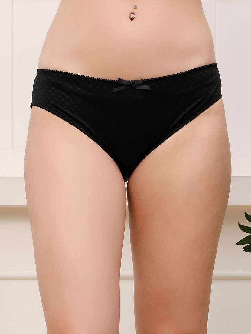 women self design mid rise bikini panty
