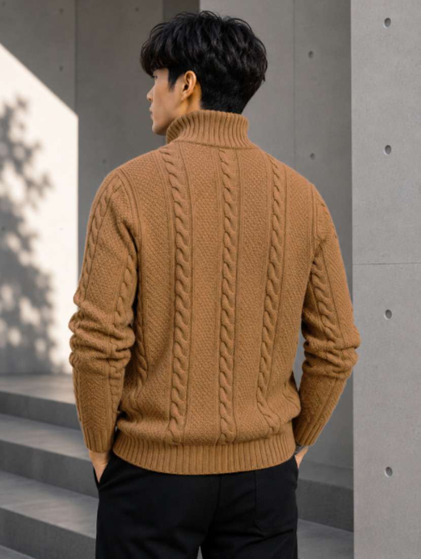 Men Self Design Long Sleeve Regular Fit Pullover - 22687620 -  Standard Image - 3