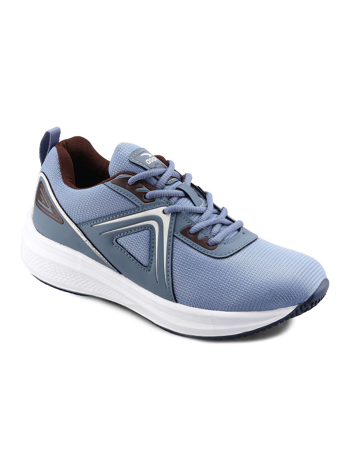 men textured lace up sports shoes