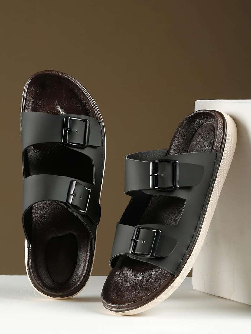 men solid slip on sandal