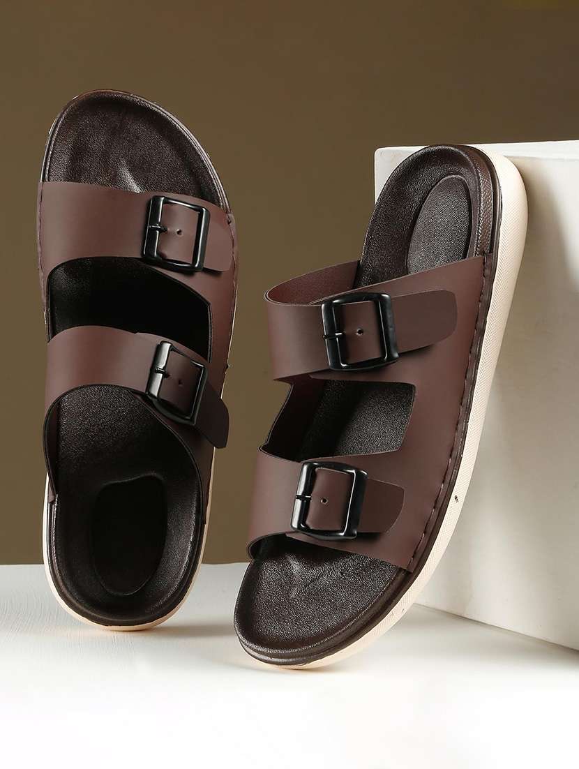 men solid slip on sandal