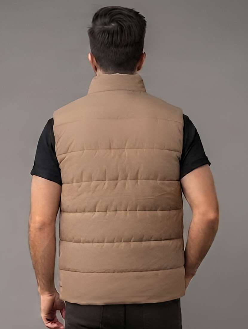 Men Solid Sleeveless Puffer Jacket - 22688693 -  Standard Image - 3
