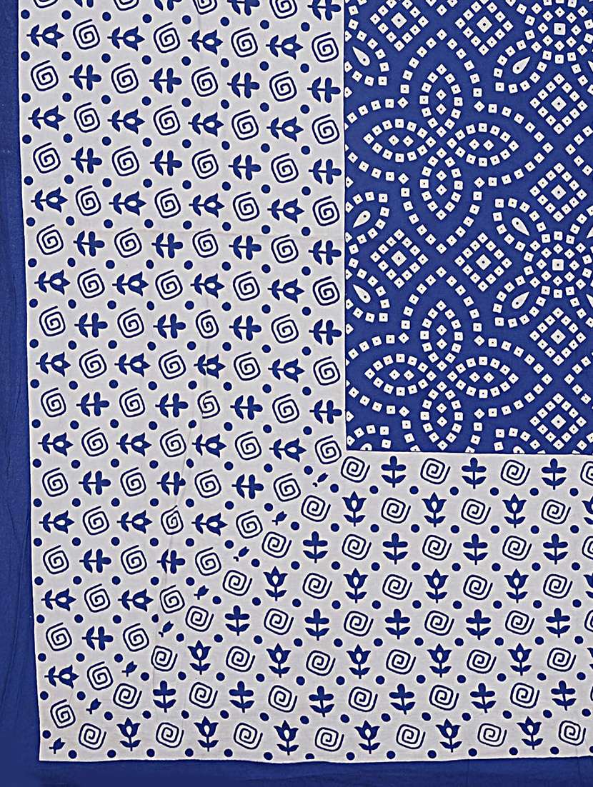 Timeless Trends Blue 144 Tc Traditional Bandhani Chunri Printed Double Bedsheet With 2 Pillow Covers - 22688844 -  Standard Image - 5