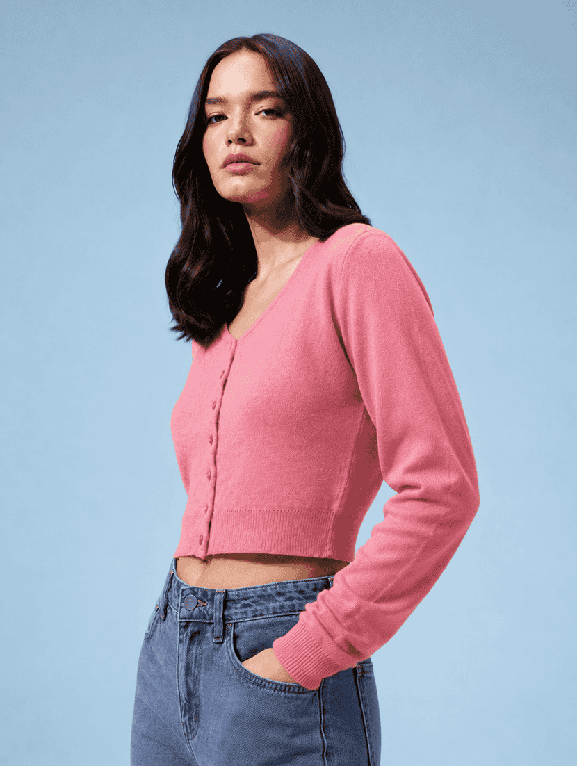 Women Solid Long Sleeve Cardigan - 22688899 -  Standard Image - 3