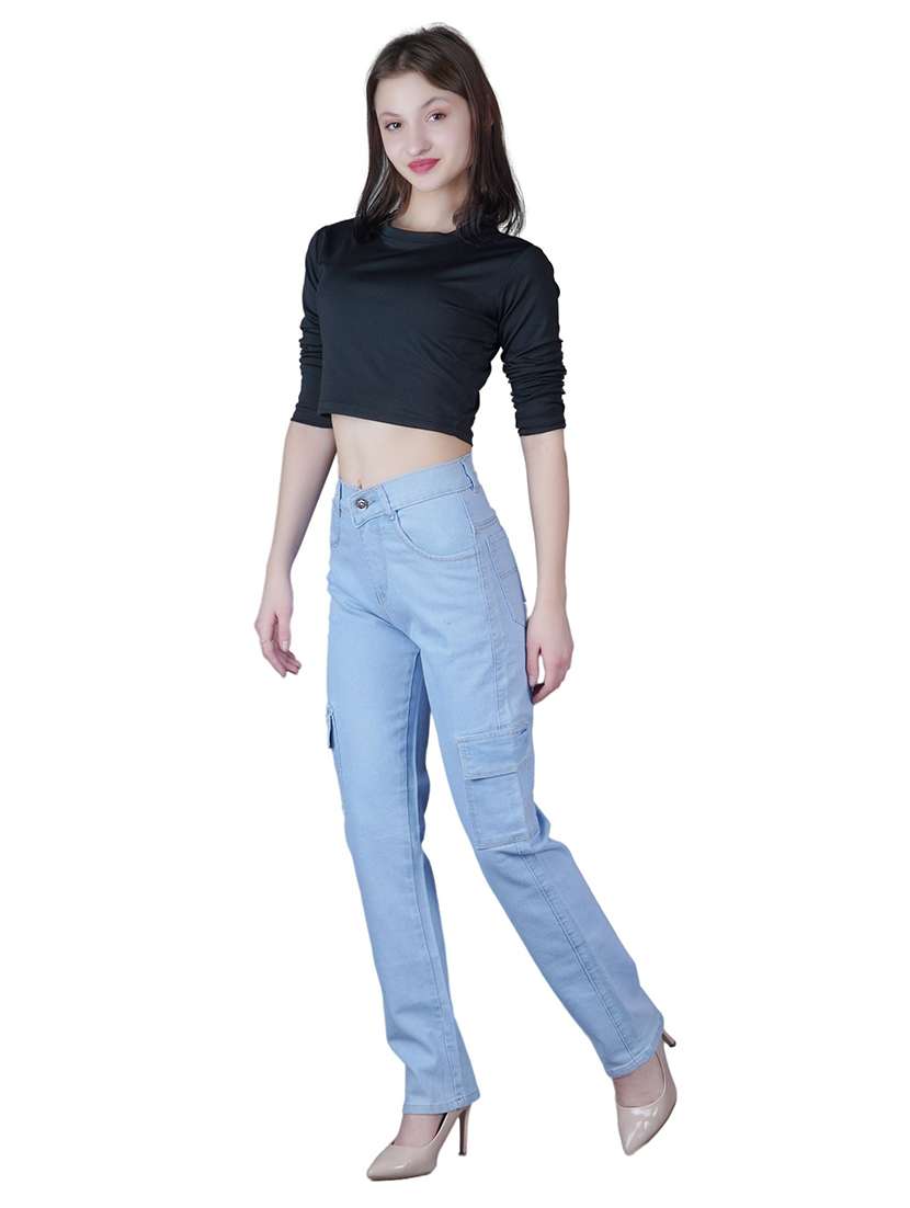 Women Solid Mid Rise Slim Fit Cargo - 22688904 -  Standard Image - 3
