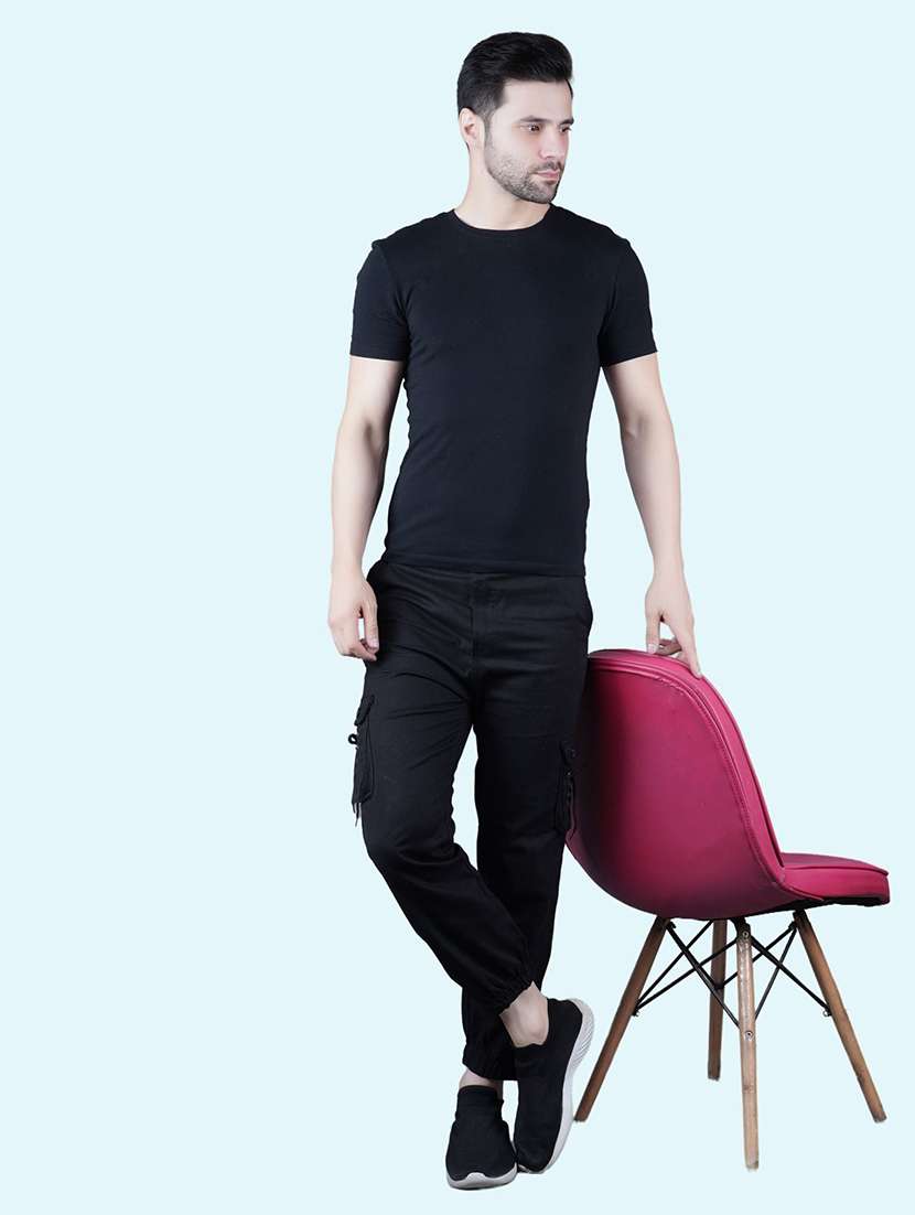Men Solid Mid Rise Regular Fit Jogger - 22689220 -  Standard Image - 3