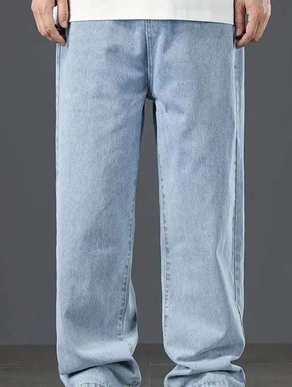 Men Solid Mid Rise Relaxed Fit Jeans - 22689624 -  Standard Image - 3