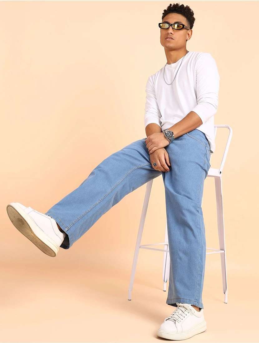 Men Solid Mid Rise Straight Jeans - 22689949 -  Standard Image - 3