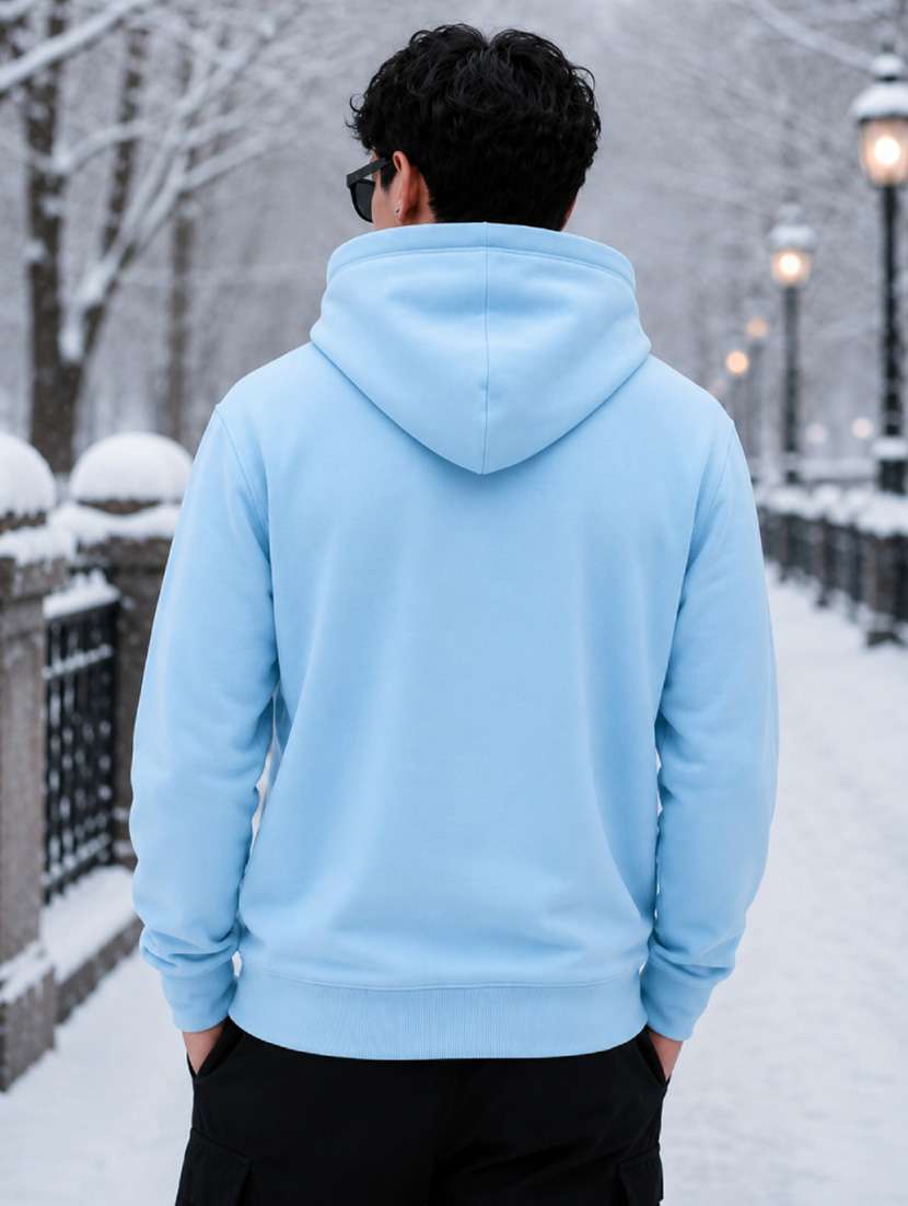 Men Solid Long Sleeves Hooded Sweatshirt - 22690840 -  Standard Image - 3