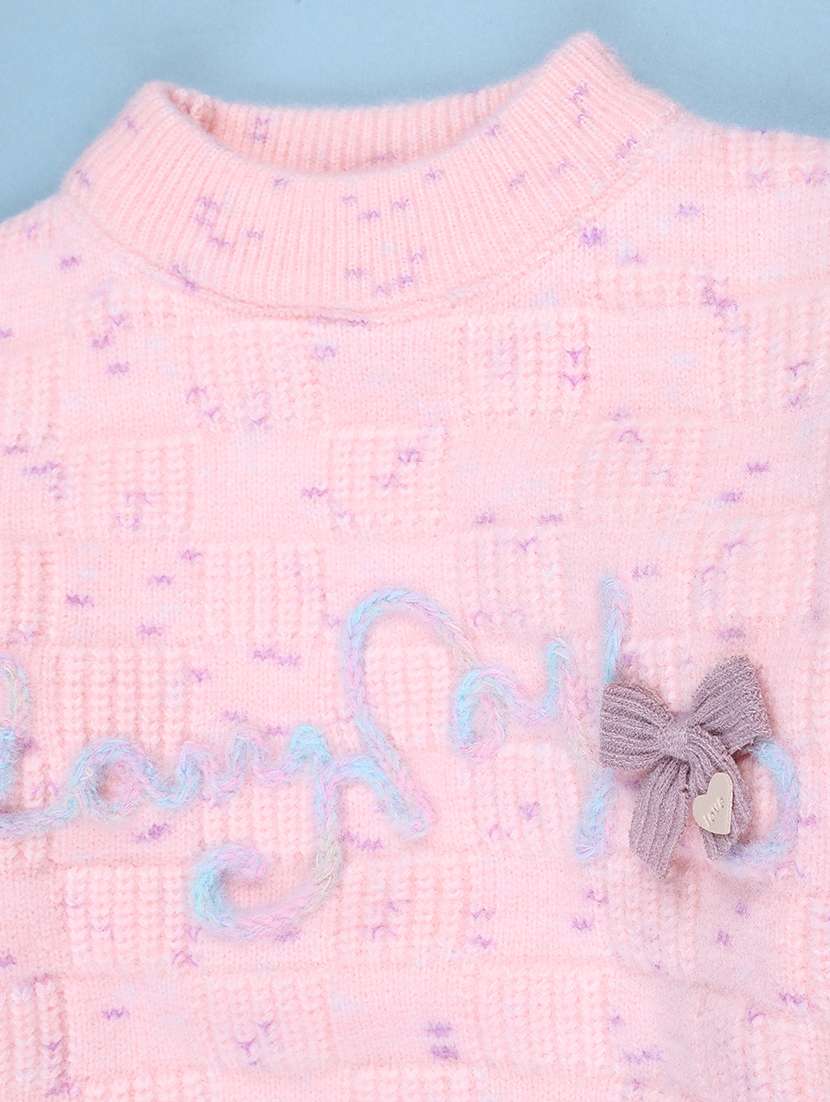 Girls Self Design Long Sleeves Regular Sweater - 22691737 -  Standard Image - 3
