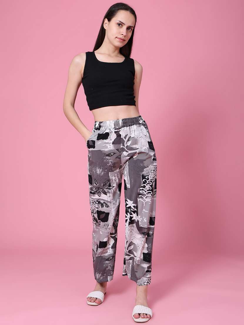 Women Printed Mid Rise Wide Leg Trouser - 22691965 -  Standard Image - 5