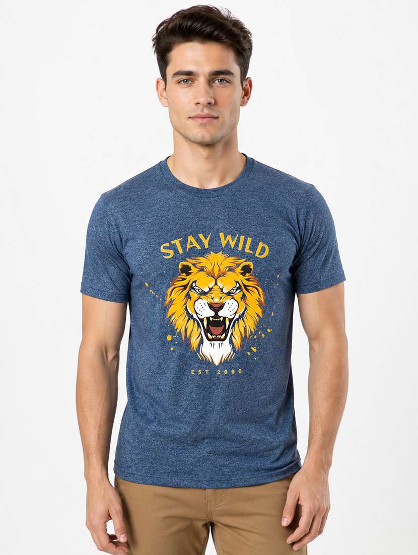 men printed short sleeve regular fit t-shirt