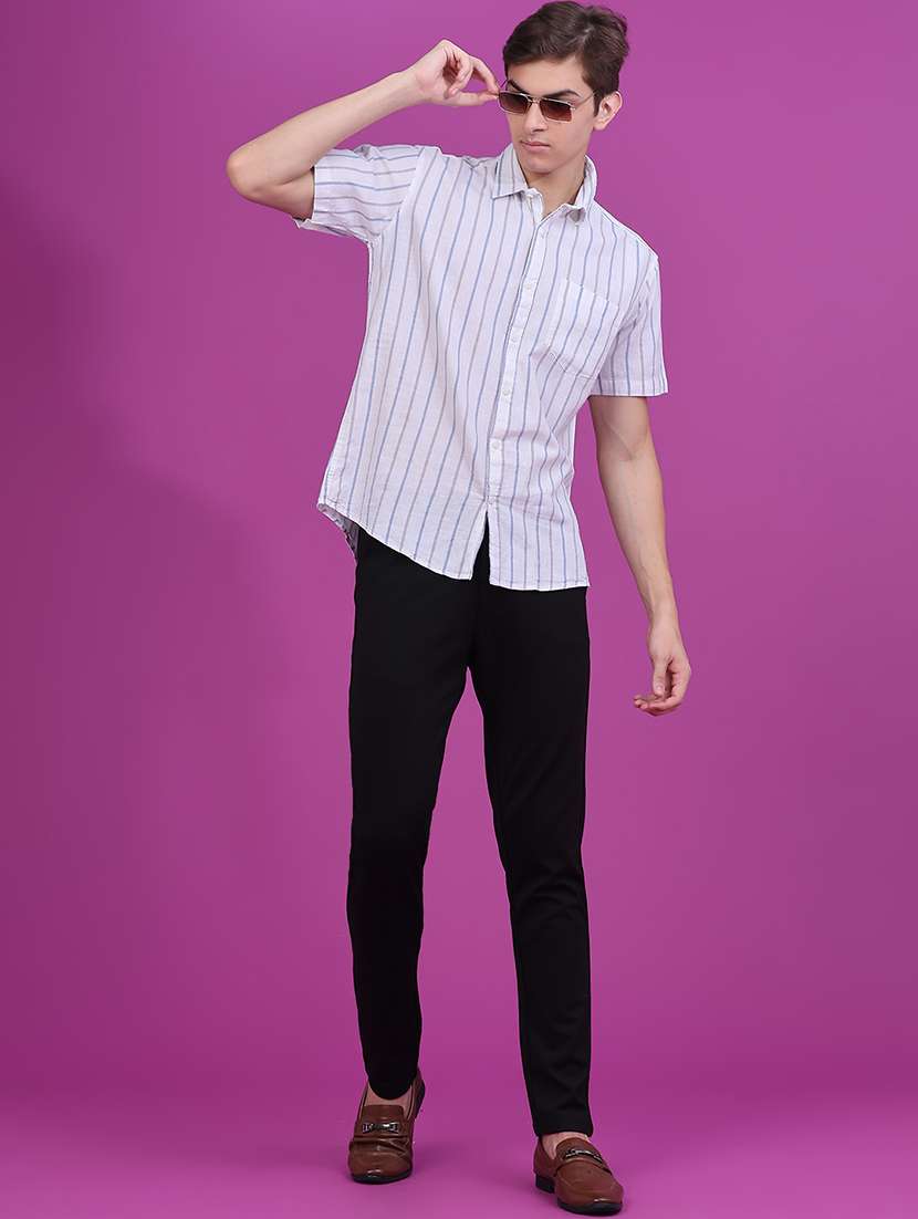 Men Striped Short Sleeve Regular Fit Casual Shirt - 22693215 -  Standard Image - 5