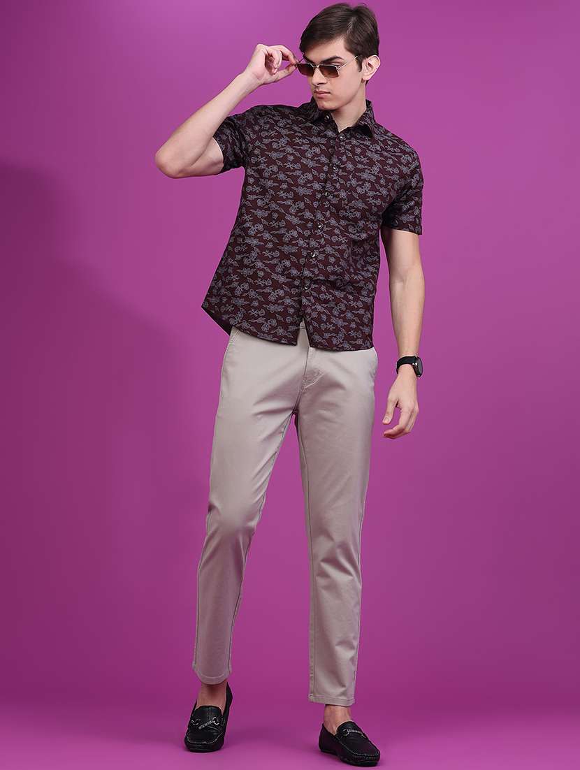 Men Printed Short Sleeve Slim Fit Casual Shirt - 22693522 -  Standard Image - 5