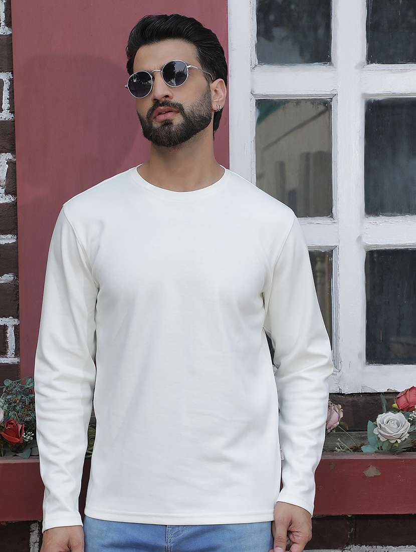 men solid long sleeve regular fit t-shirt