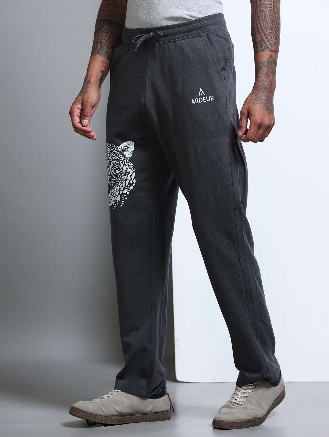 Men Placement Print Mid Rise Full Length Track Pant - 22693963 -  Standard Image - 3