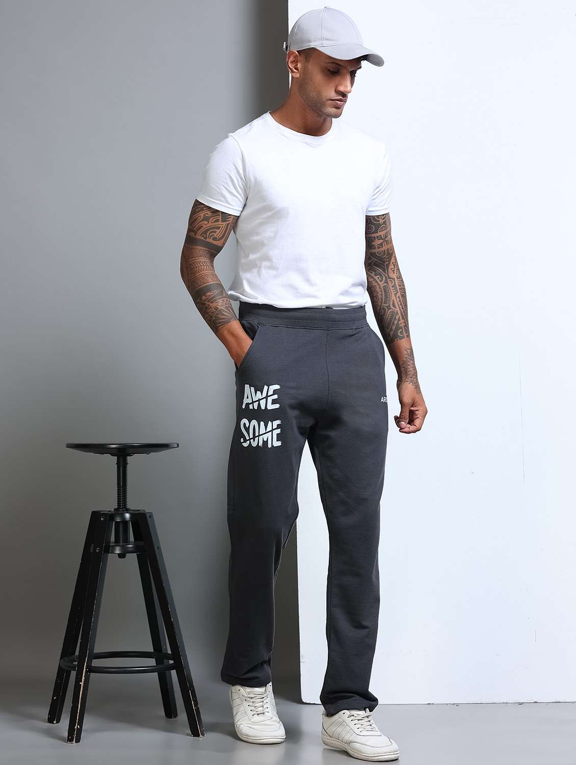 Men Placement Print Mid Rise Full Length Track Pant - 22694583 -  Standard Image - 5