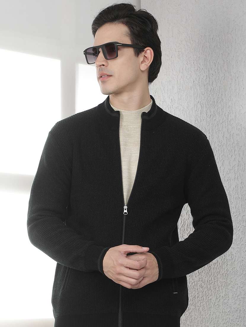 men self design long sleeve cardigan 