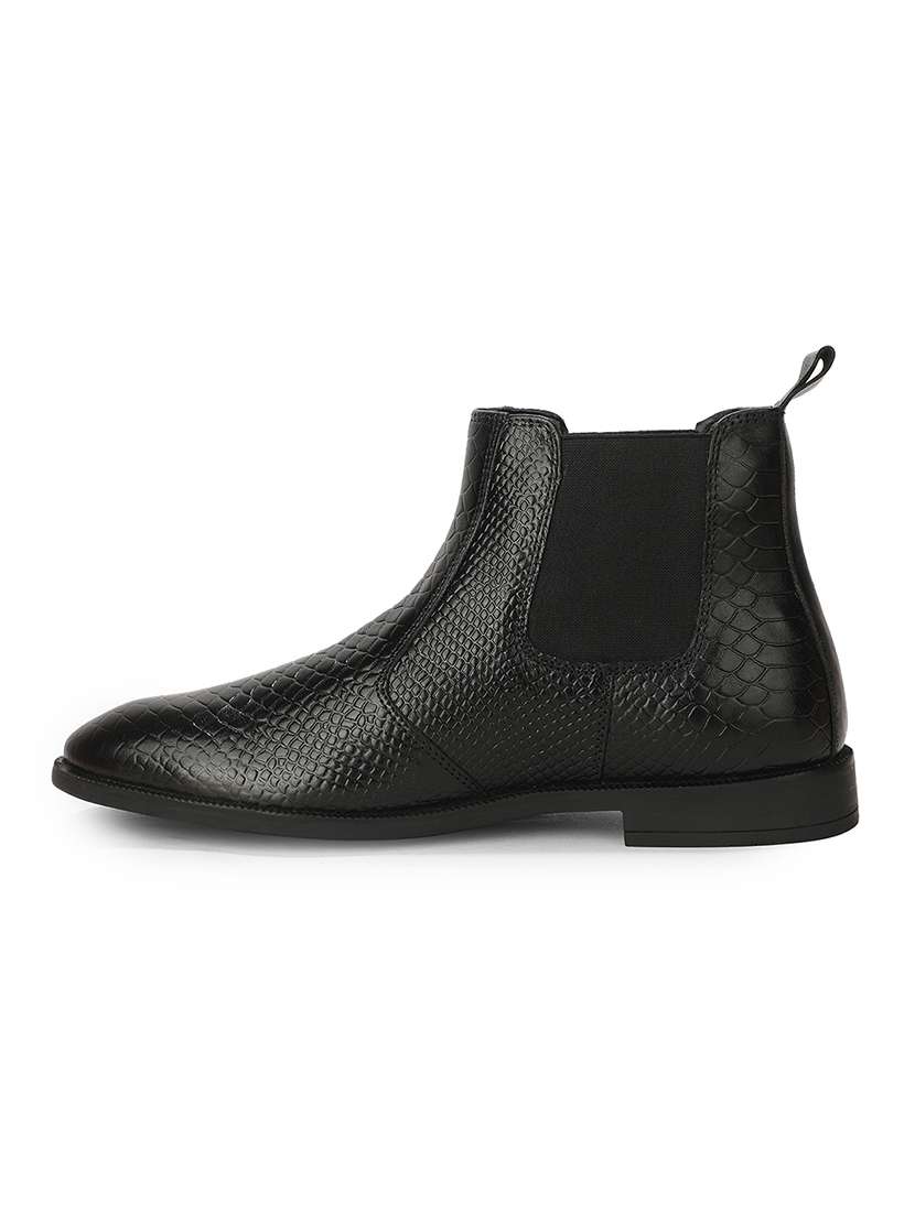 Men Black Slip On High Ankle Boot - 22694818 -  Standard Image - 3