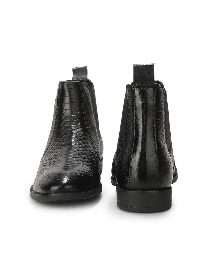Men Black Slip On High Ankle Boot - 22694818 -  Standard Image - 5