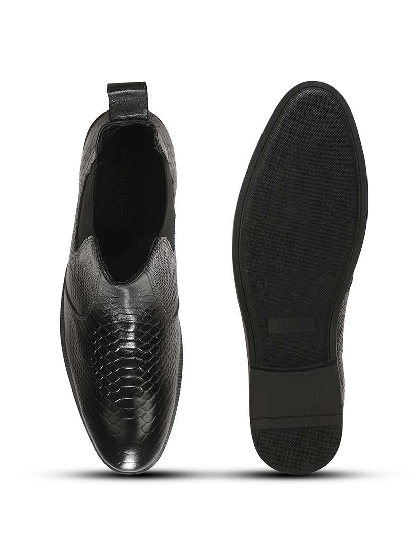 Men Black Slip On High Ankle Boot - 22694818 -  Standard Image - 8