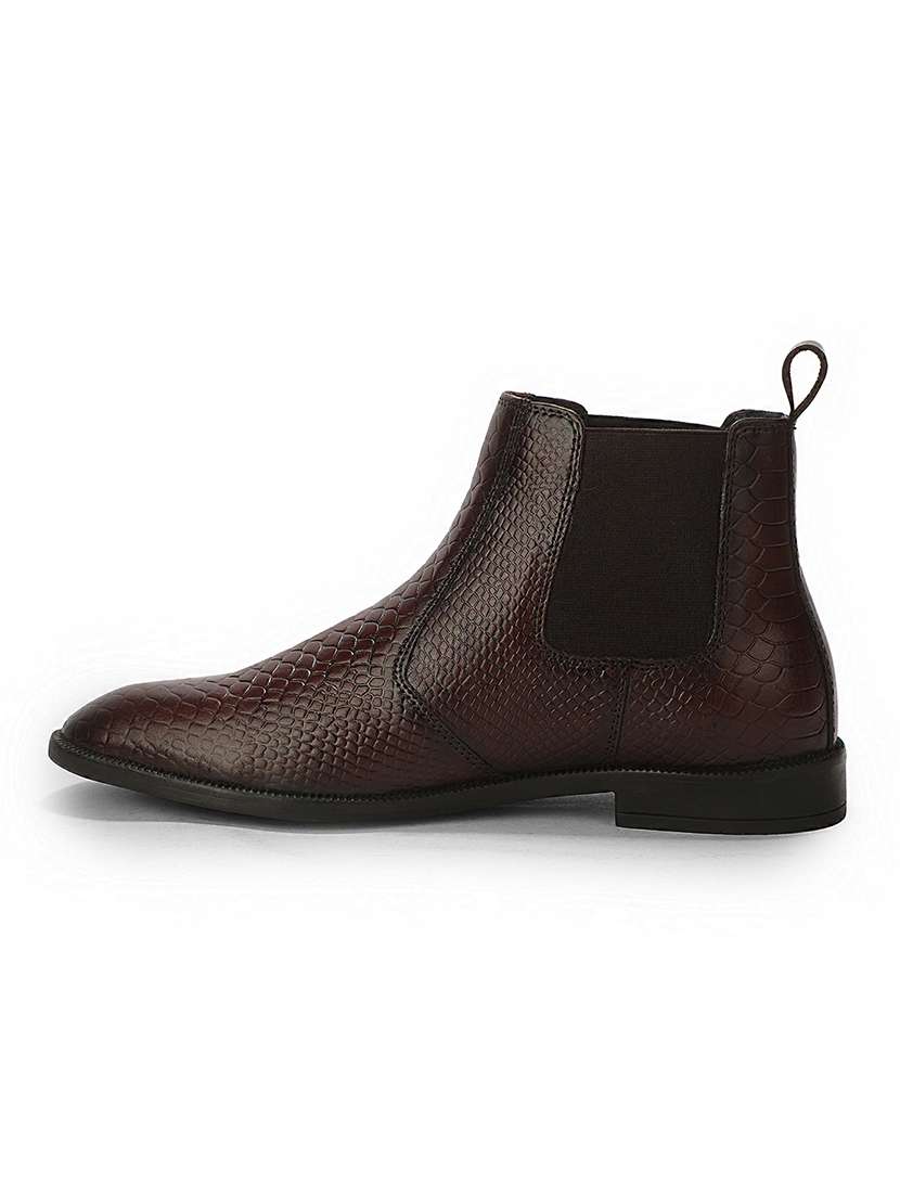 Men Brown Slip On High Ankle Boot - 22694821 -  Standard Image - 3