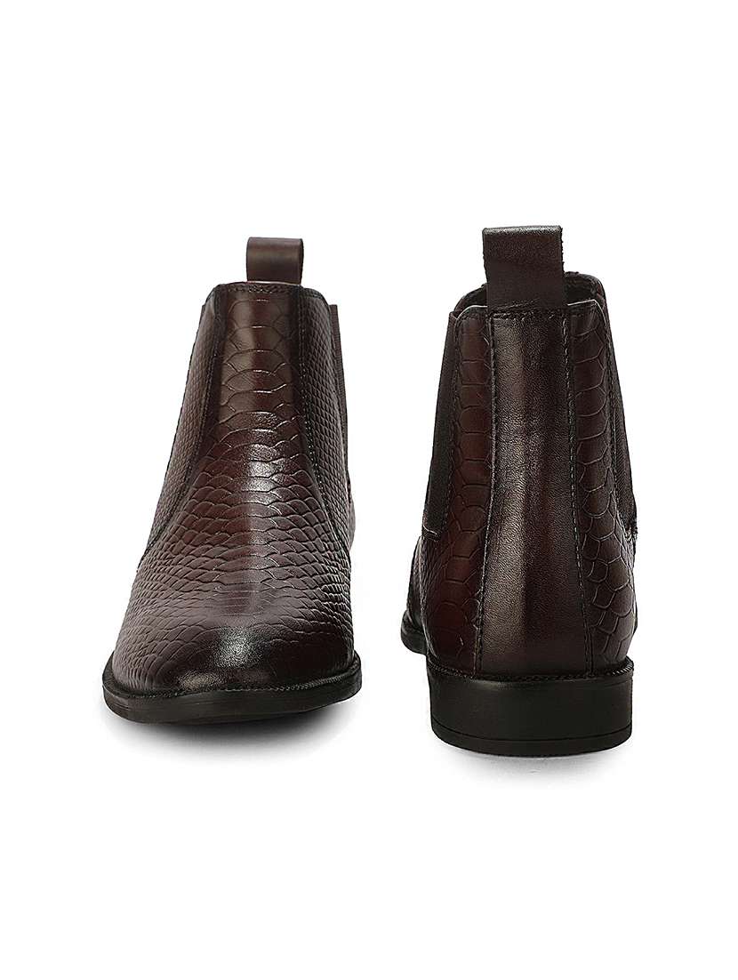 Men Brown Slip On High Ankle Boot - 22694821 -  Standard Image - 5