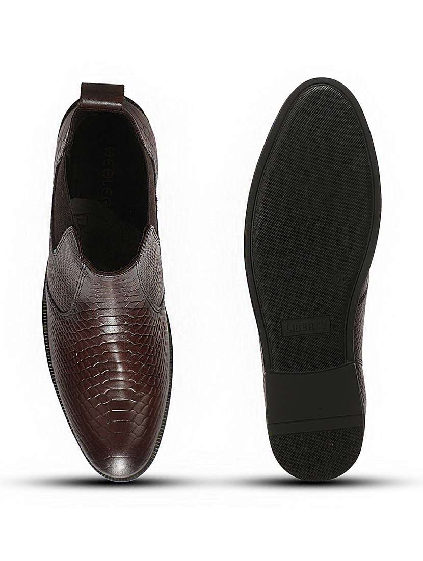 Men Brown Slip On High Ankle Boot - 22694821 -  Standard Image - 8