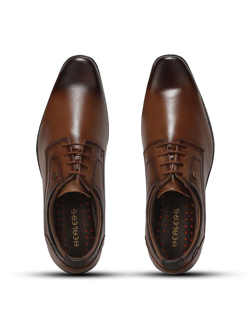 Men Brown Lace-up Derby - 22694833 -  Standard Image - 5