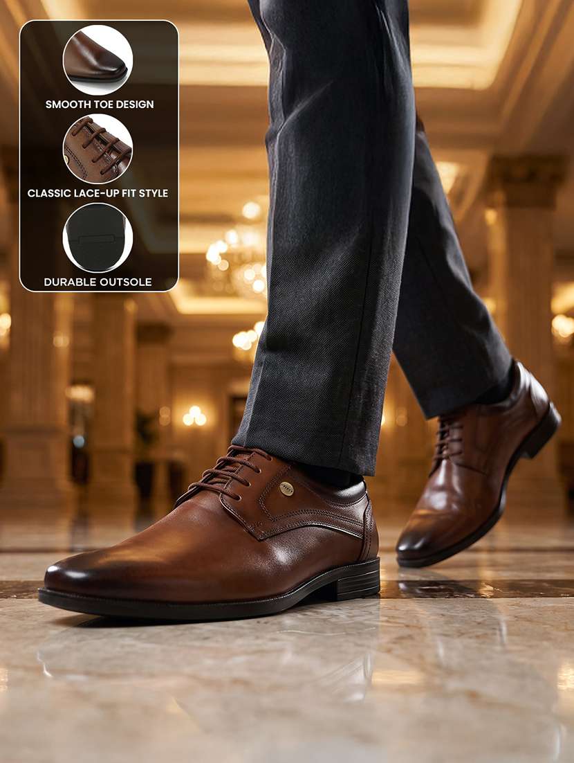 Men Brown Lace-up Derby - 22694833 -  Standard Image - 8