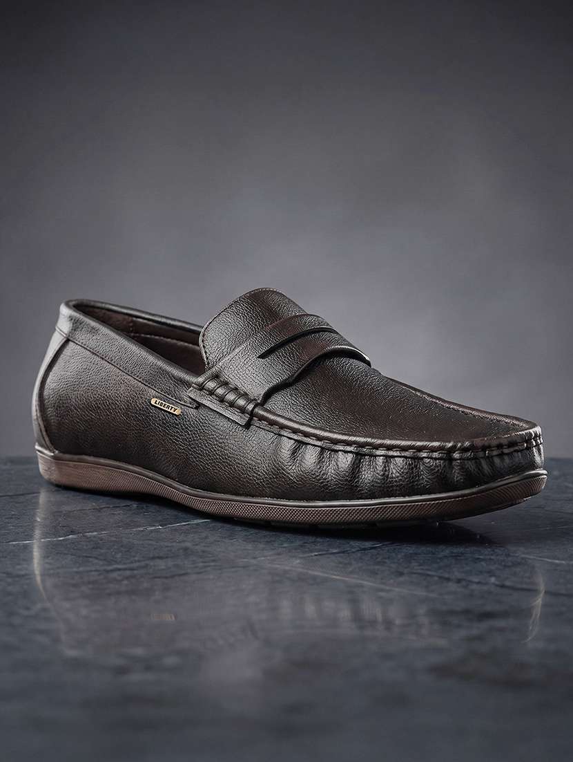 men brown slip on loafer