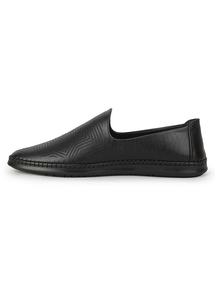 Men Black Slip On Mojari - 22694847 -  Standard Image - 3