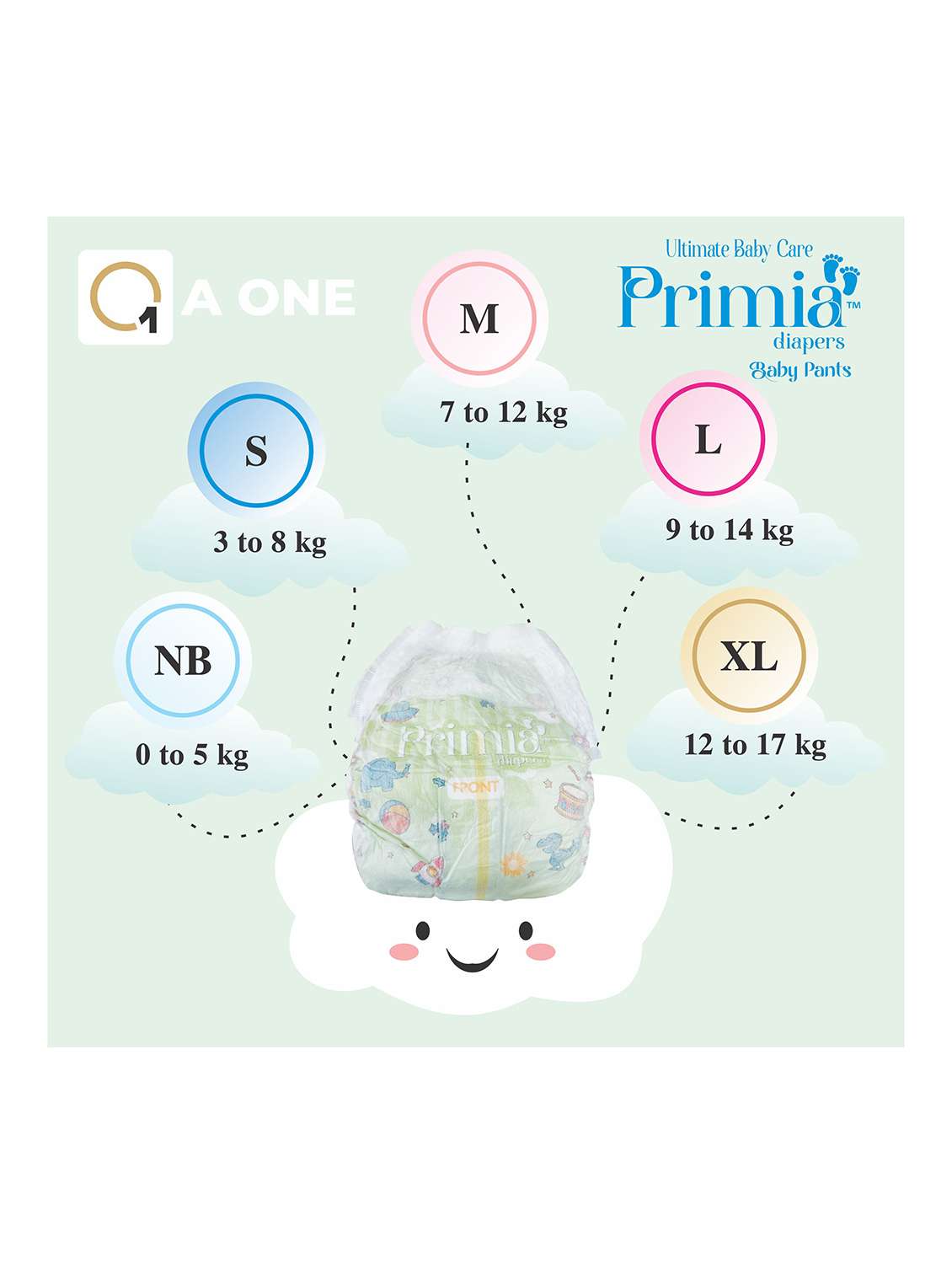 Primia Kids Pack Of 3 White Cotton Diapers - 22695201 -  Standard Image - 3