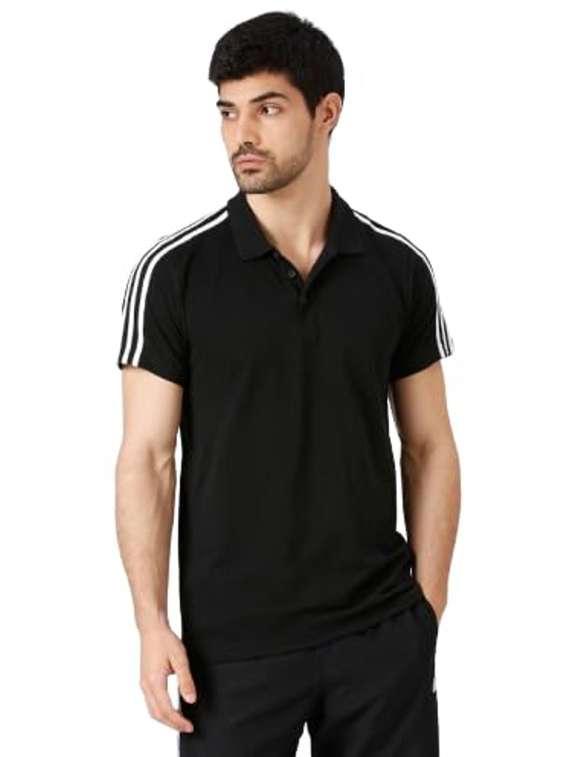 men taped short sleeves polo t-shirt