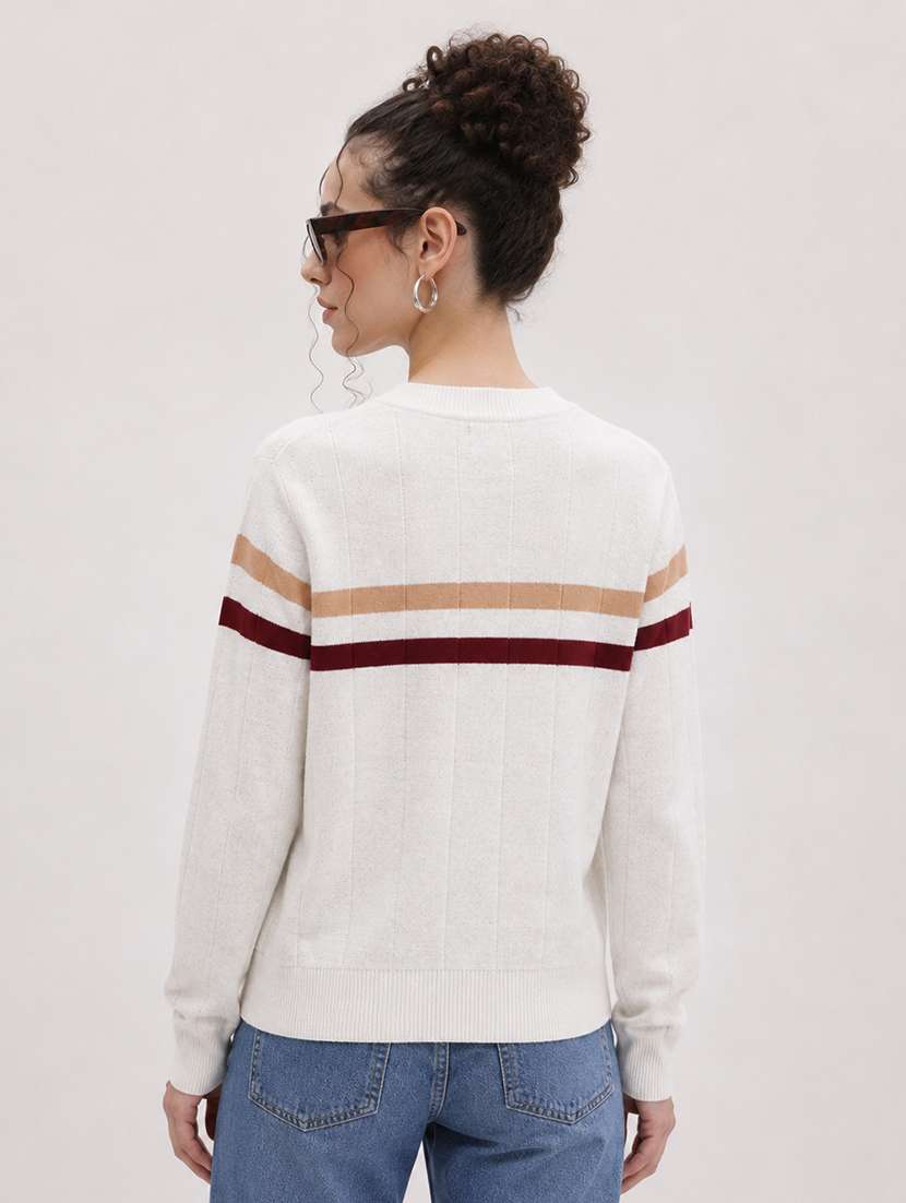 Women Striped Long Sleeve Regular Fit Cardigan - 22696580 -  Standard Image - 3