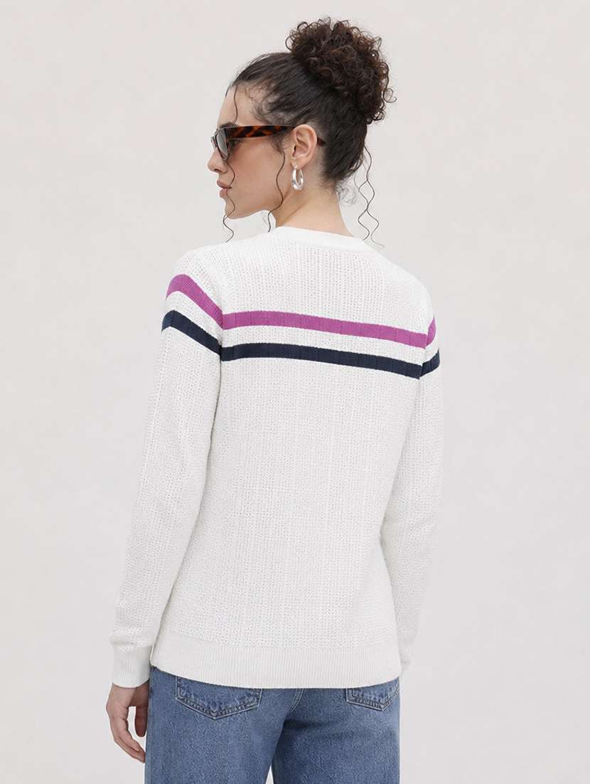 Women Striped Long Sleeves Regular Fit Cardigan - 22696581 -  Standard Image - 3