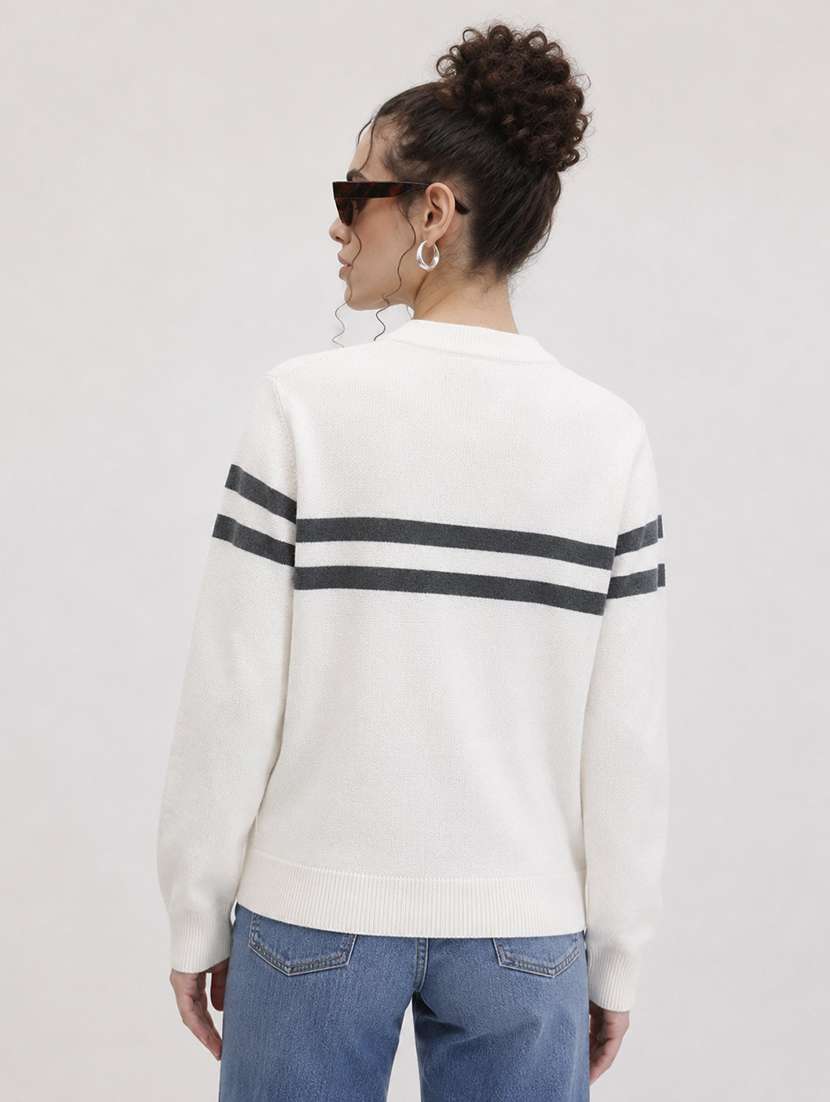 Women Striped Long Sleeves Regular Fit Cardigan - 22696582 -  Standard Image - 3