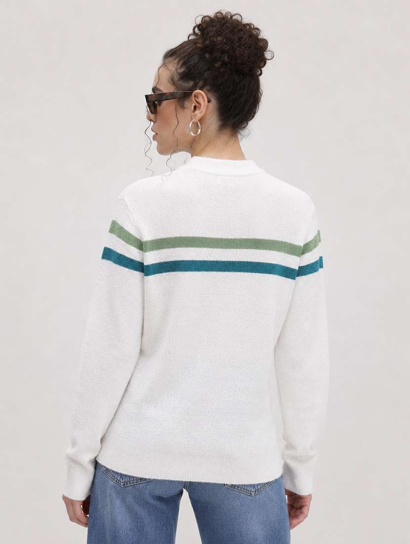 Women Striped Long Sleeve Regular Fit Cardigan - 22696583 -  Standard Image - 3