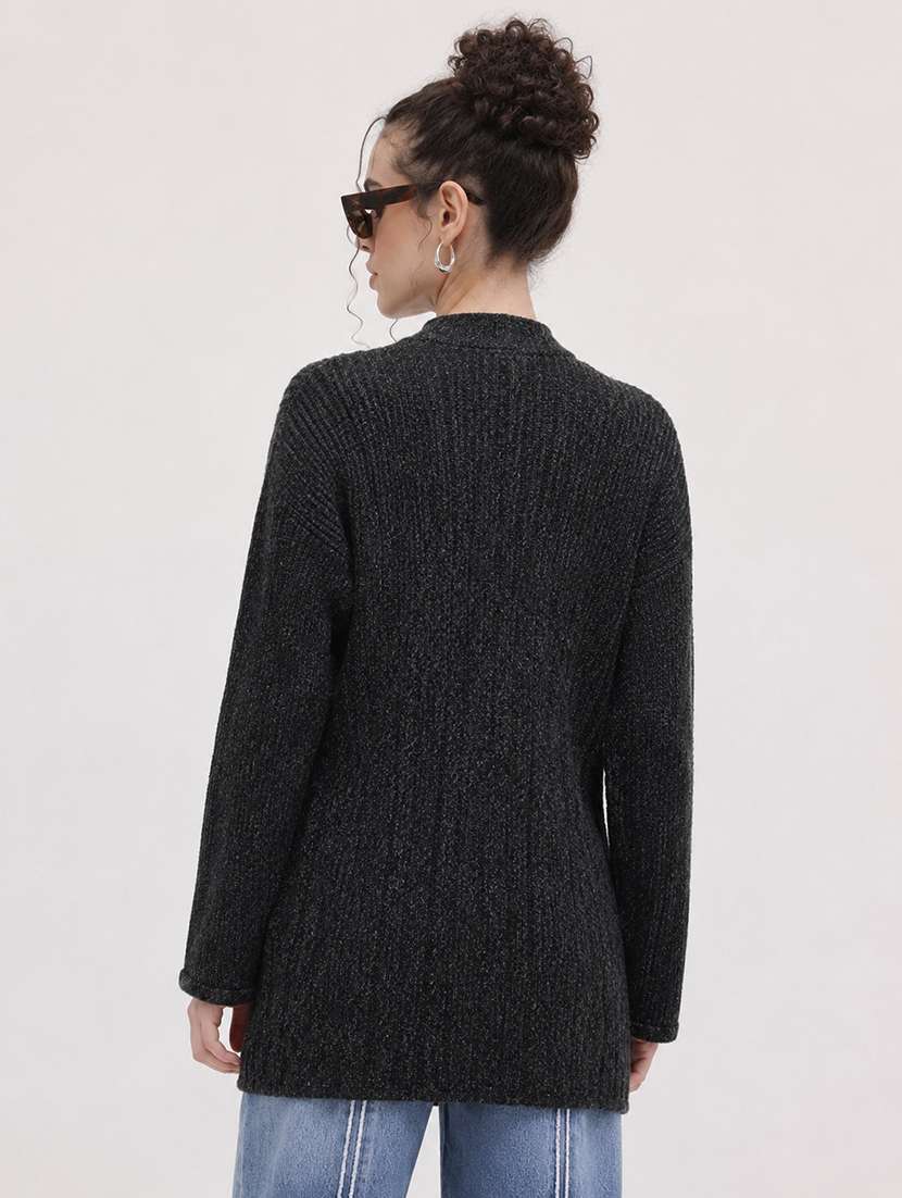 Women Self Design Long Sleeve Cardigan - 22696618 -  Standard Image - 3