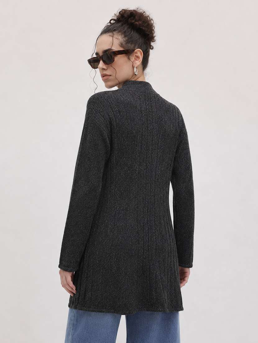 Women Self Design Long Sleeves Regular Fit Cardigan - 22696626 -  Standard Image - 3